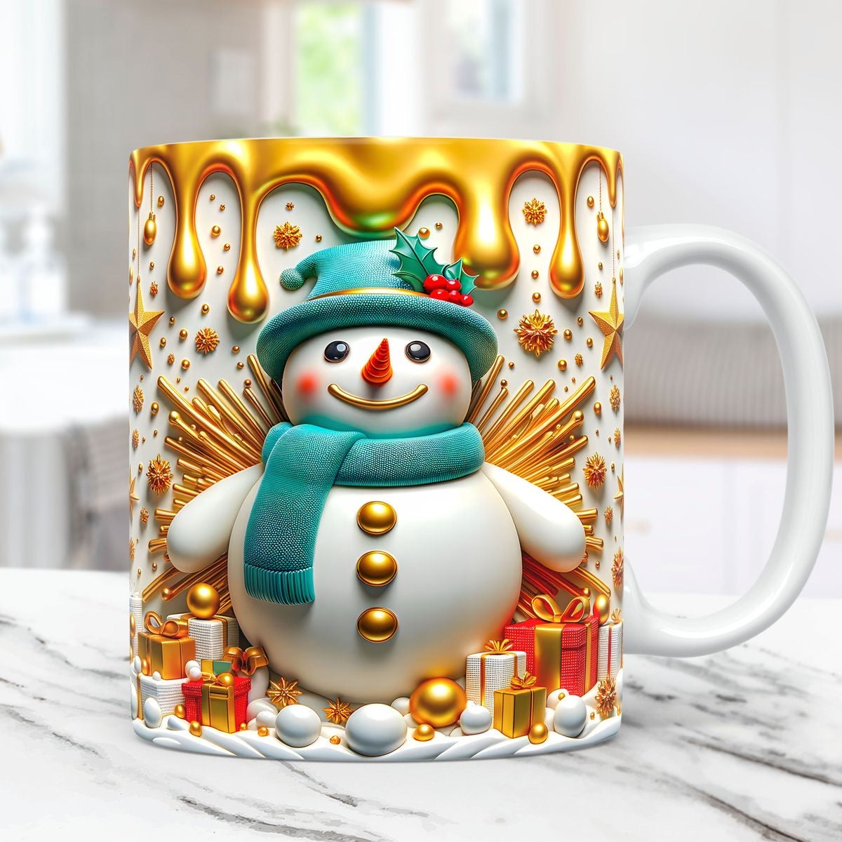 3D Snowman Mug 11 0z