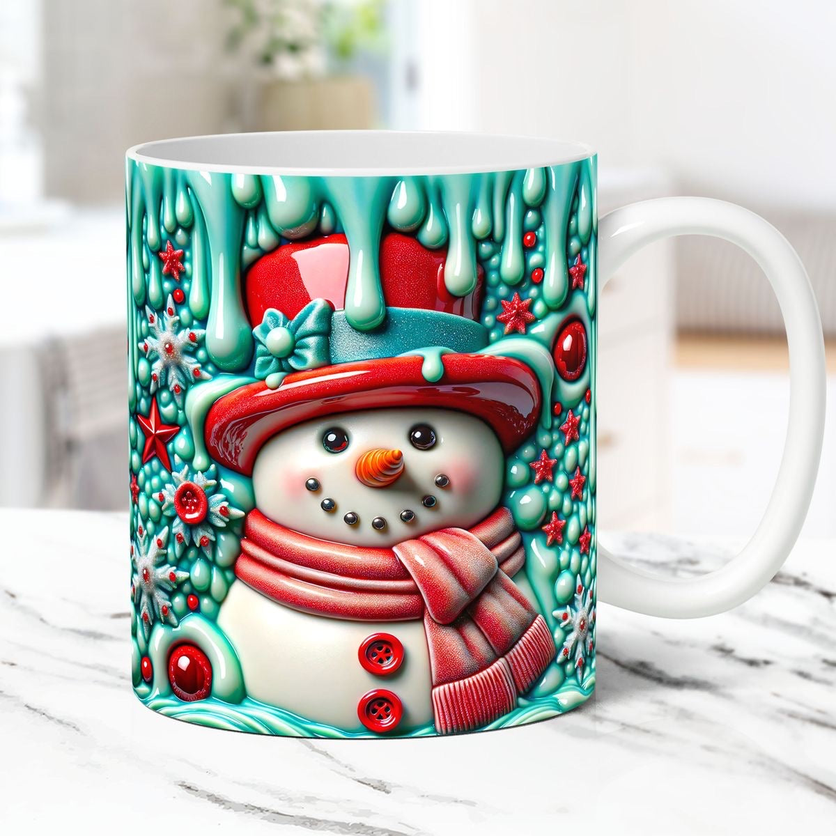 3D Snowman Mug 11 0z