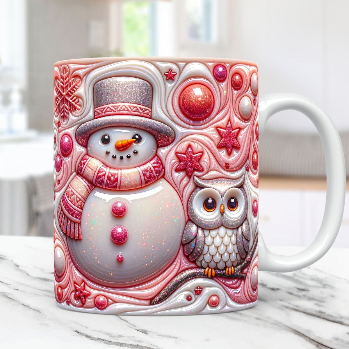 3D Snowman Mug 11 0z