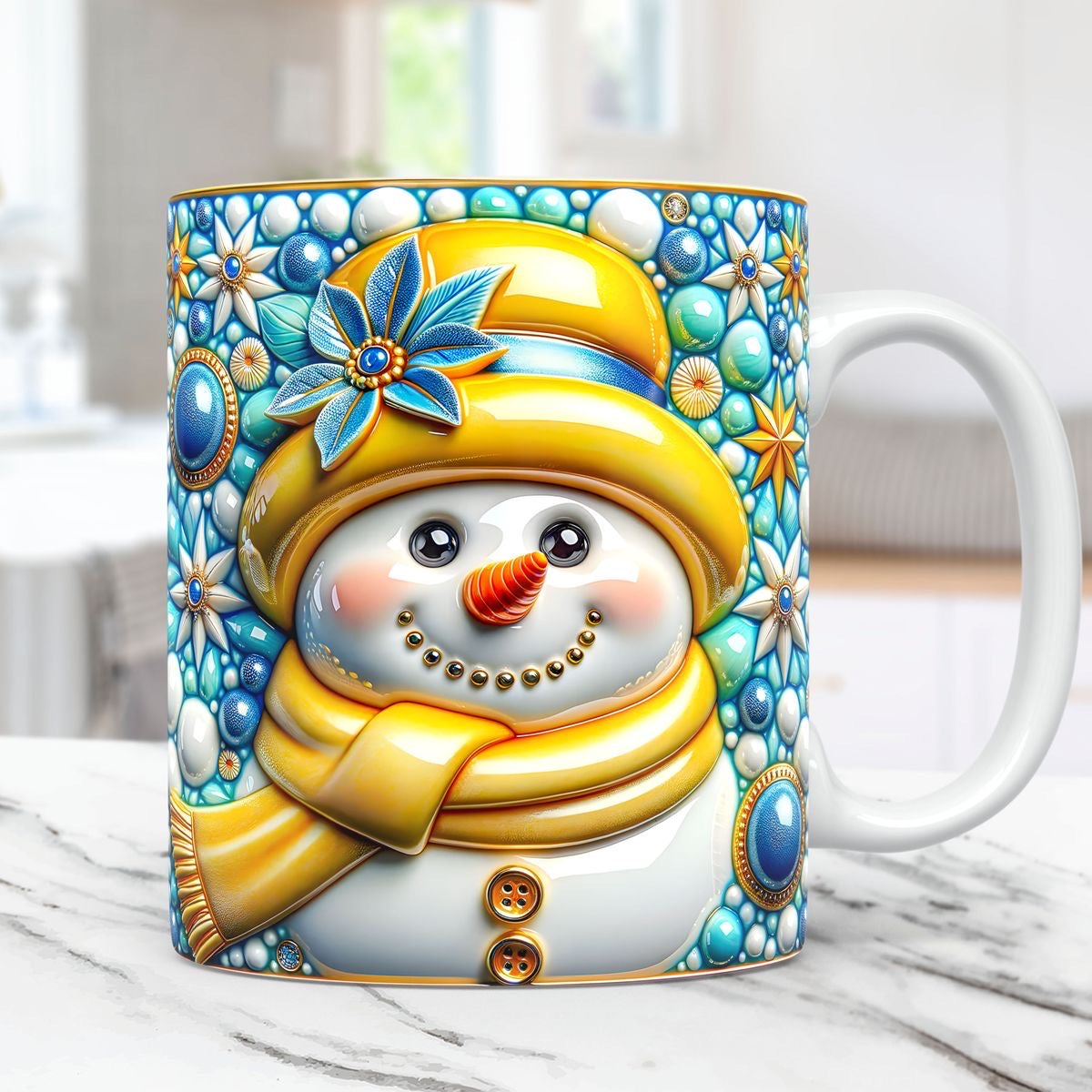 3D Snowman Mug 11 0z