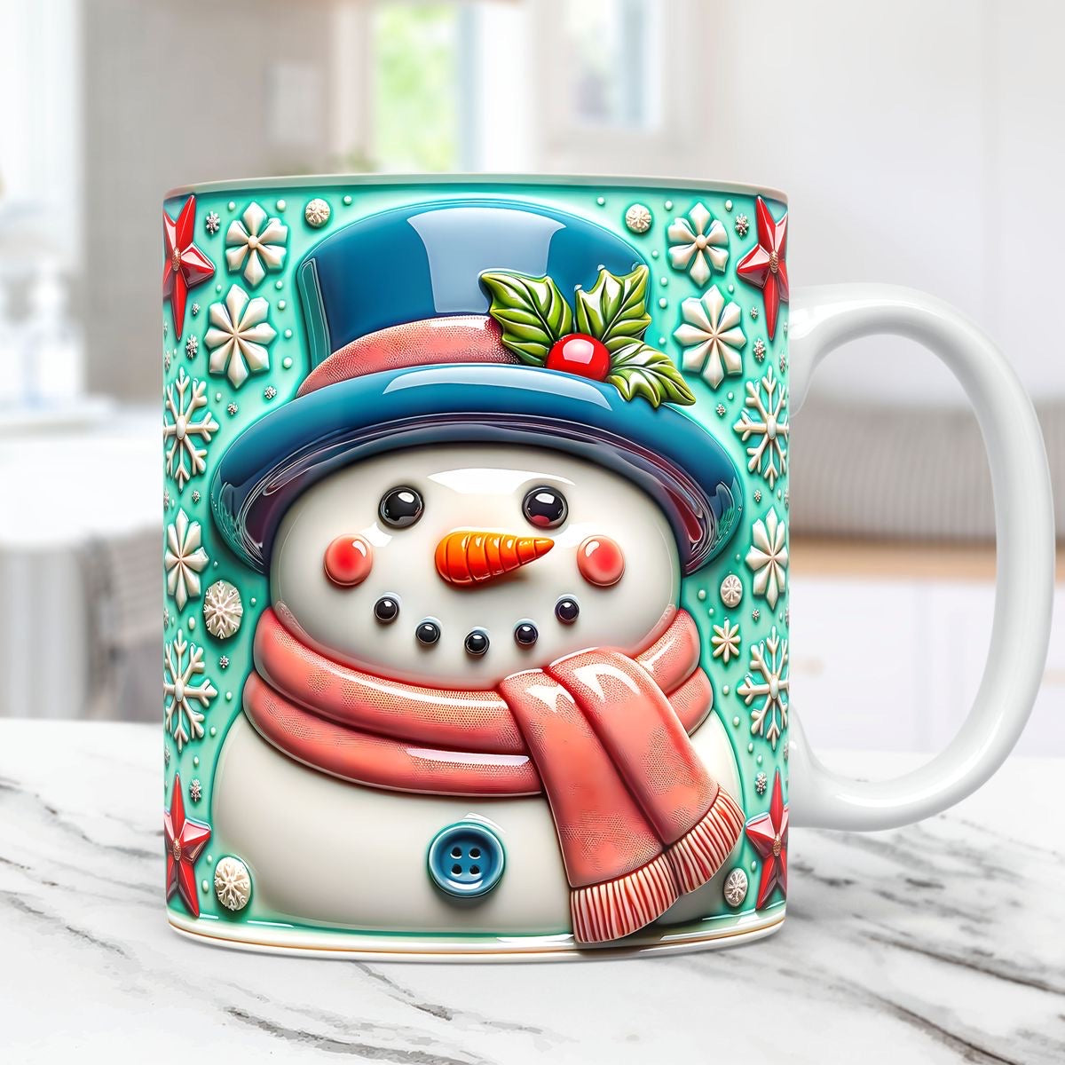 3D Snowman Mug 11 0z