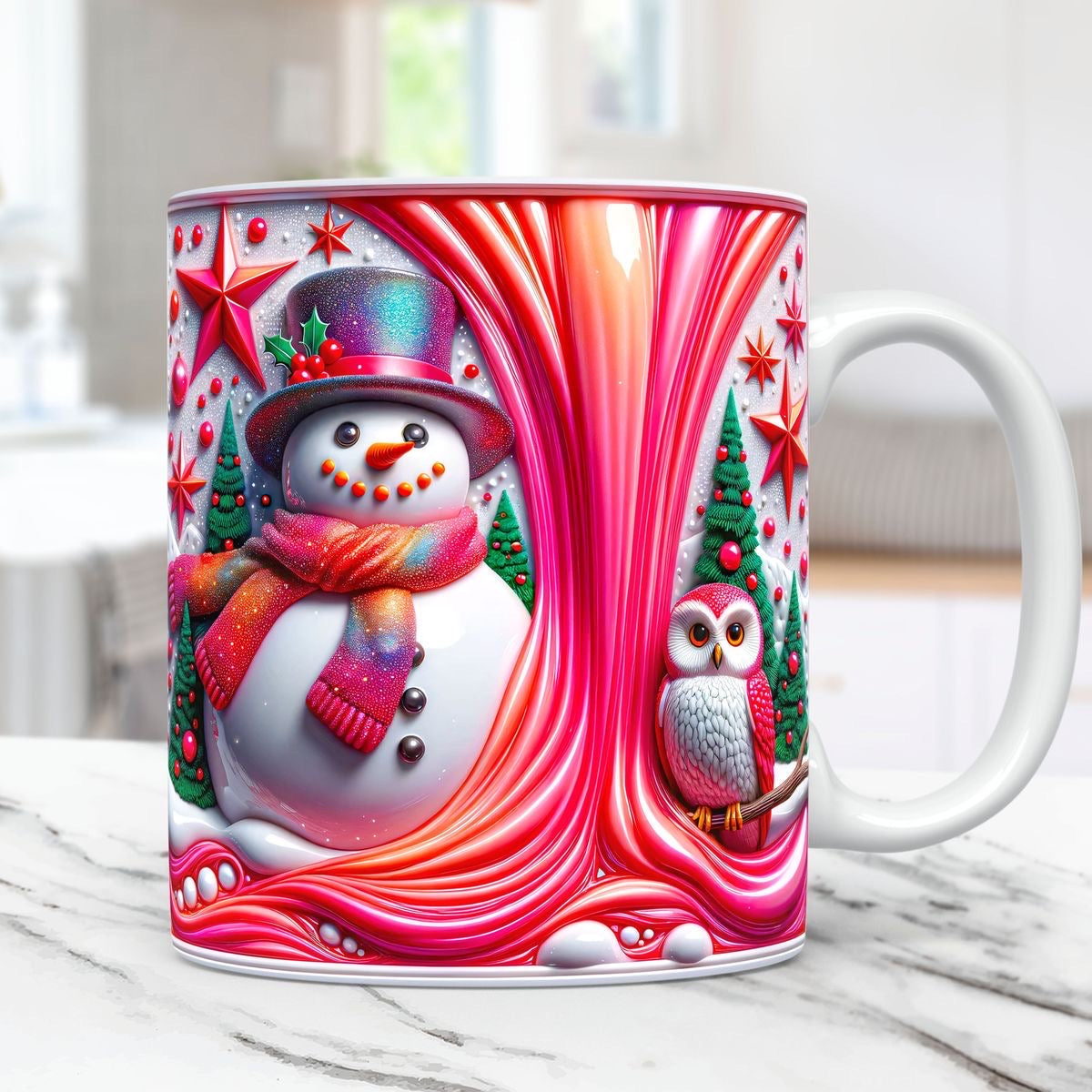 3D Snowman Mug 11 0z